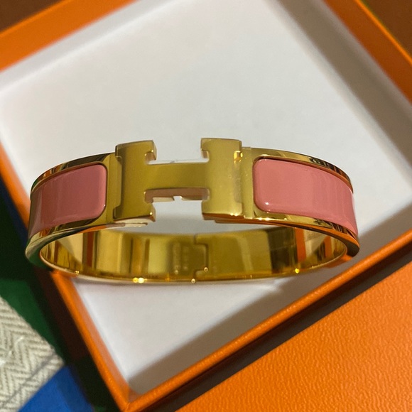 NEW HERMÈS CLIC H BRACELET PINK - Picture 11 of 17